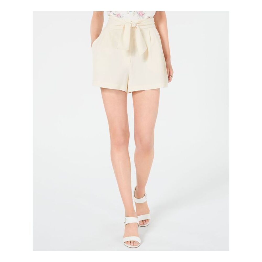 LEYDEN Womens Shorts Beige Belted Pleated Juniors XL - Picture 1 of 2